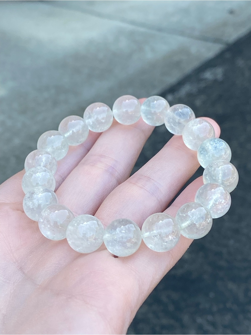 Natural Green Strawberry Quartz Bracelet 11.4mm